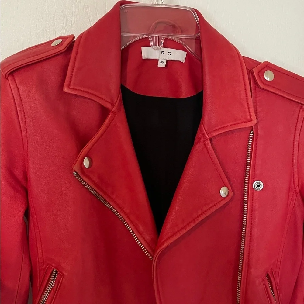 IRO Red Moto Jacket